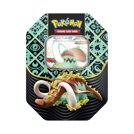 Pokemon Paldean Fates Great Tusk EX Tin