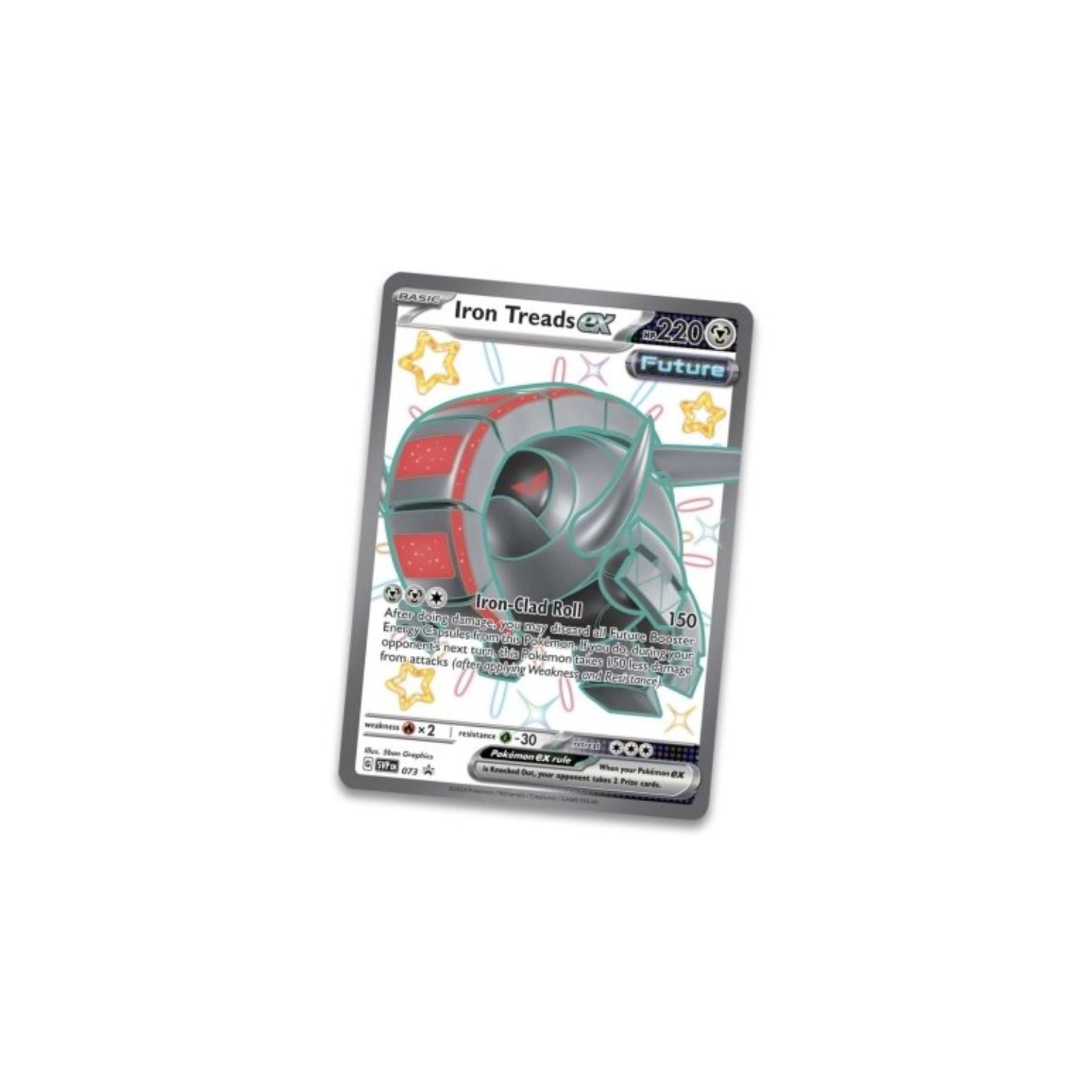 Pokemon Paldean Fates Iron Treads EX Tin promo card