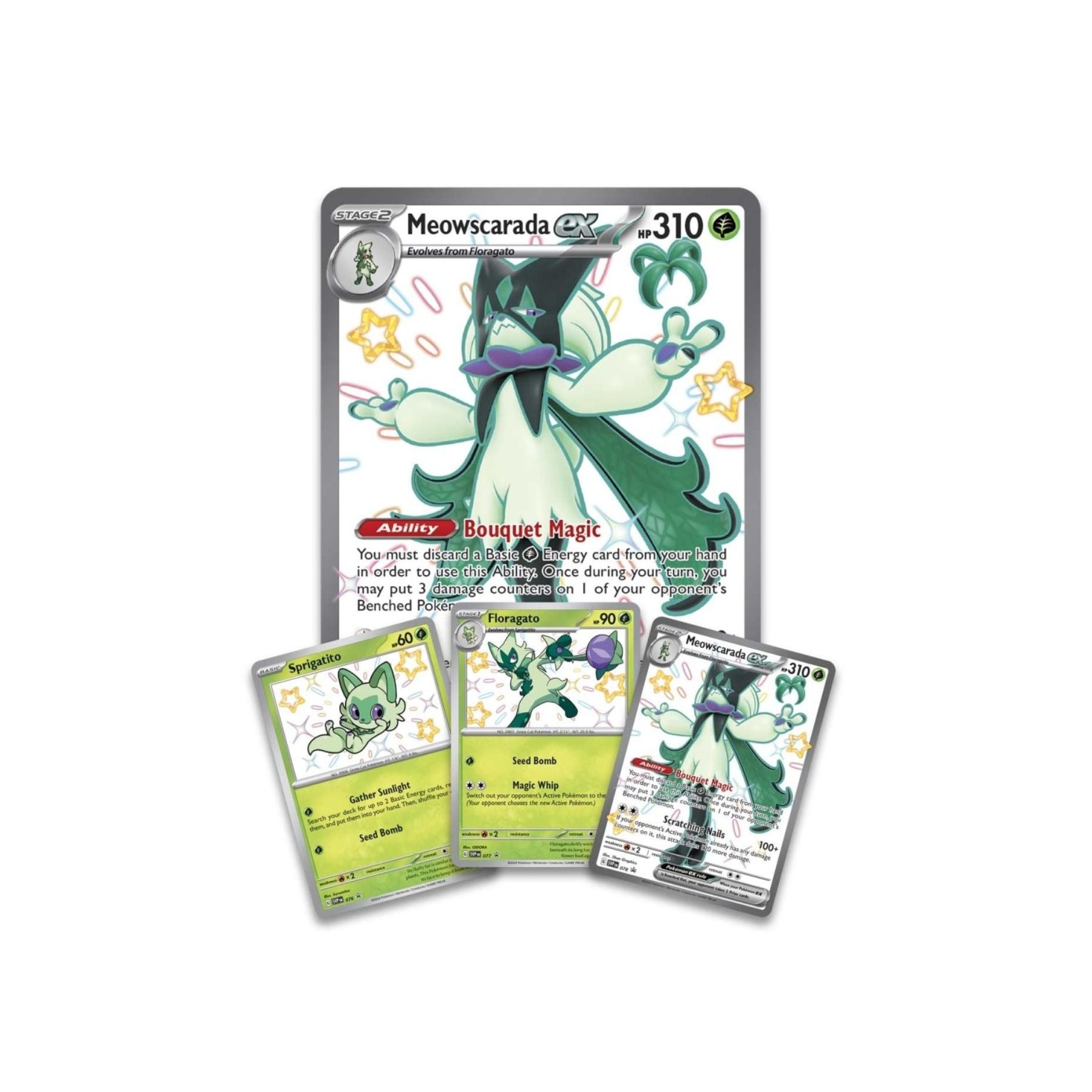 Pokemon Paldean Fates Premium Collection Meowscarada promo cards