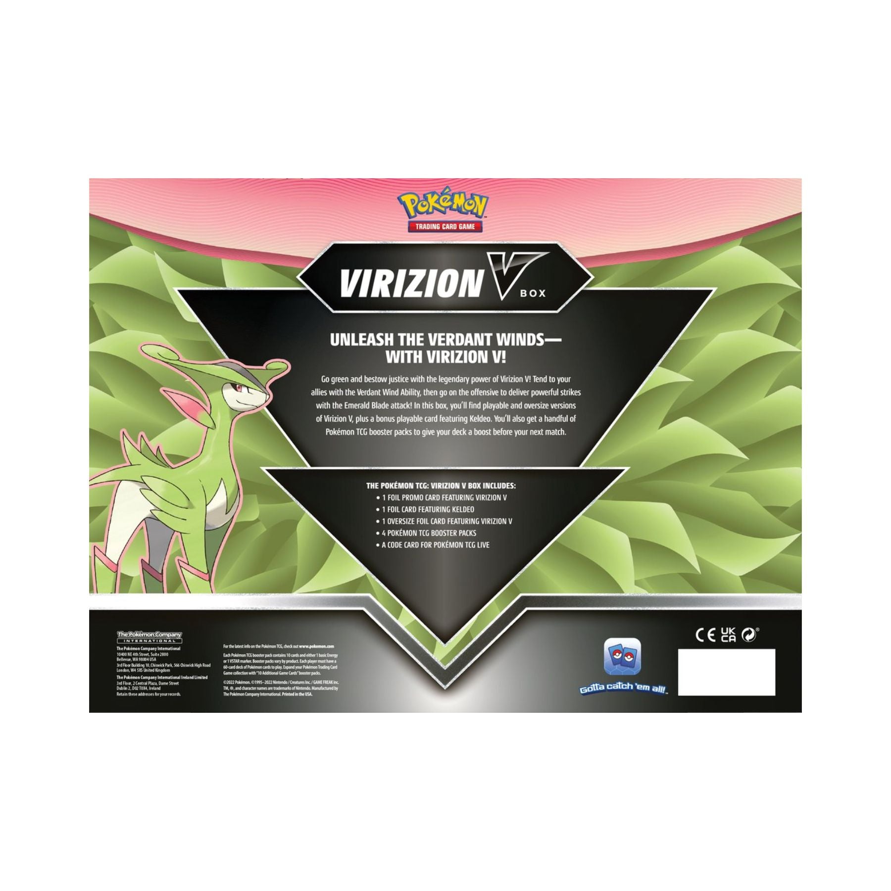 Pokemon Virizion V Box backside