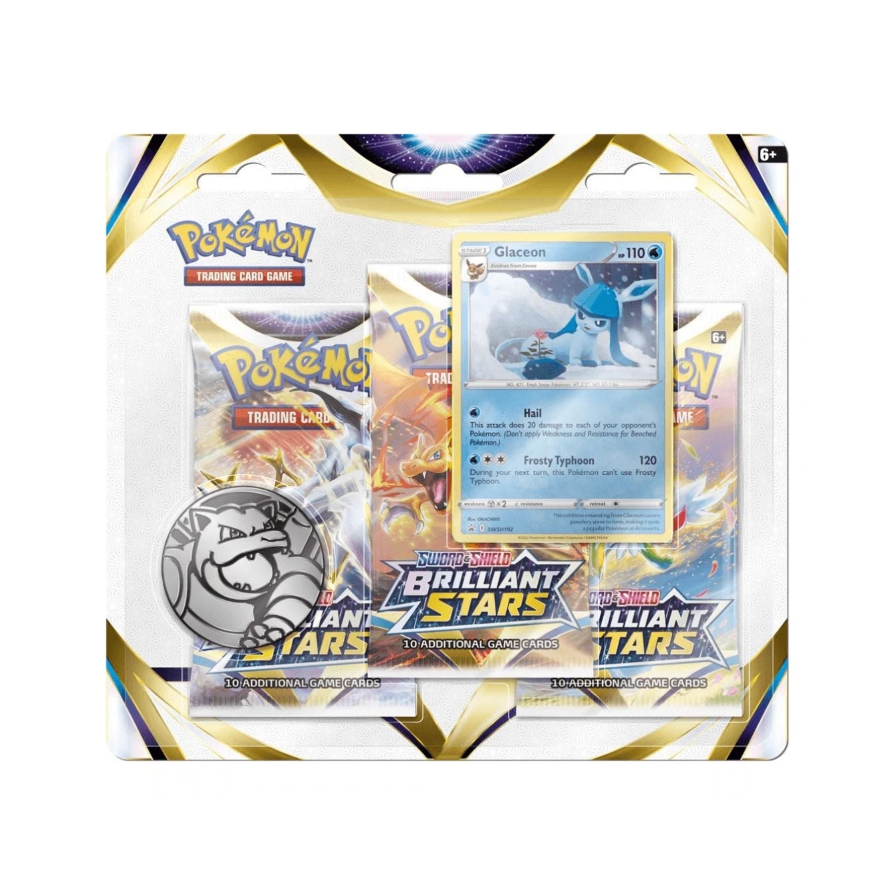 Pokemon Brilliant Stars 3 Pack Blister Glaceon