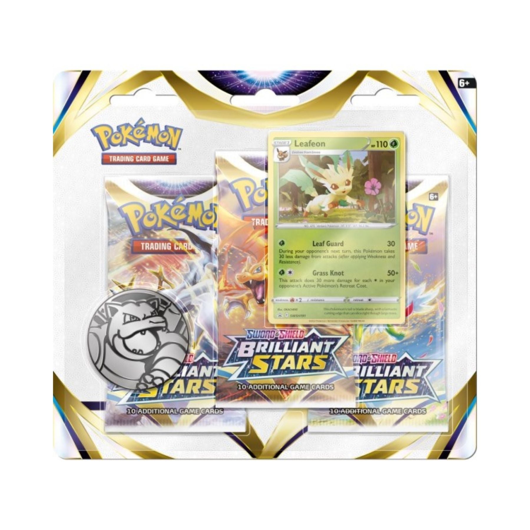 Pokemon Brilliant Stars 3 Pack Blister Leafeon