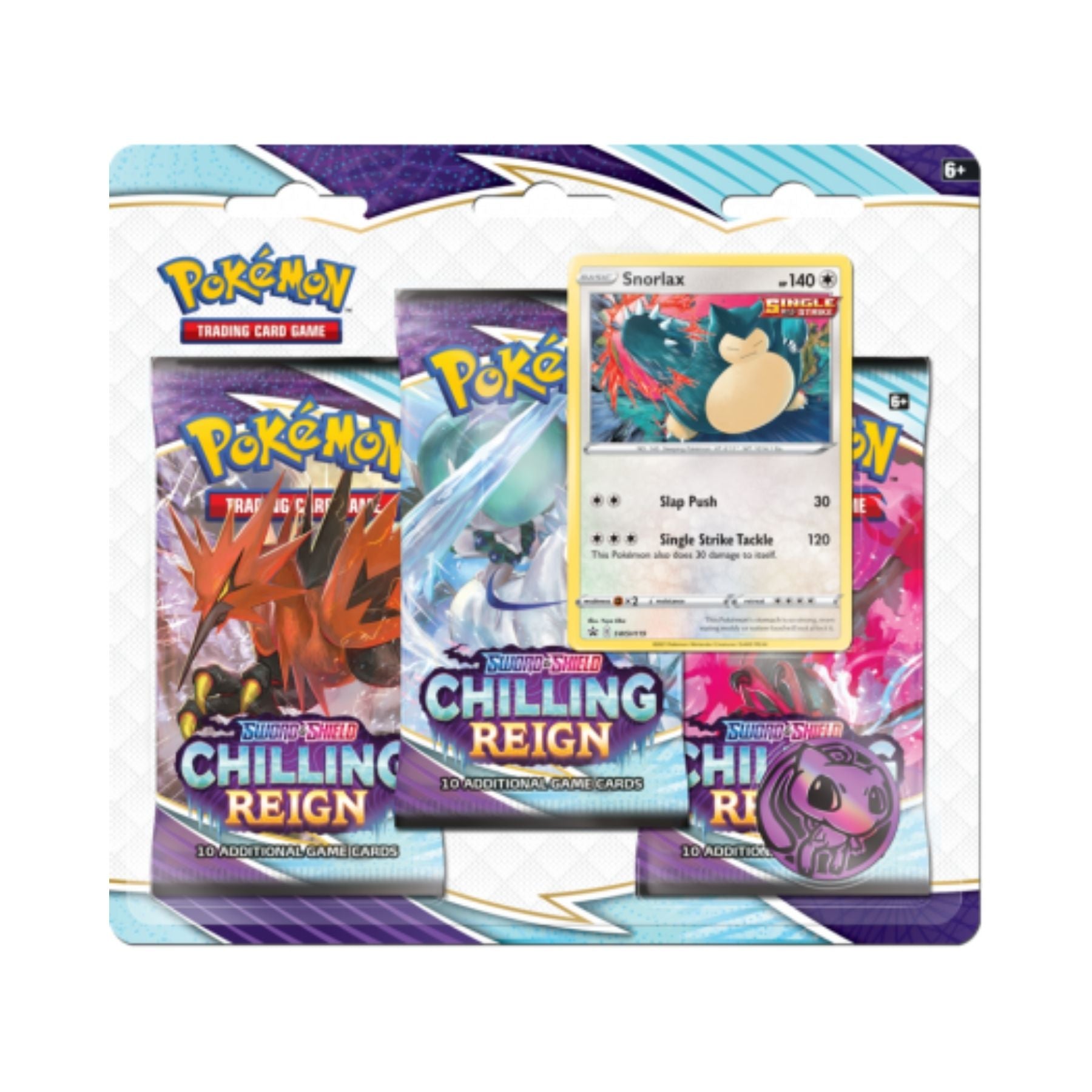 Pokemon | Chilling Reign | 3 Pack Blister Snorlax | Pokeflip