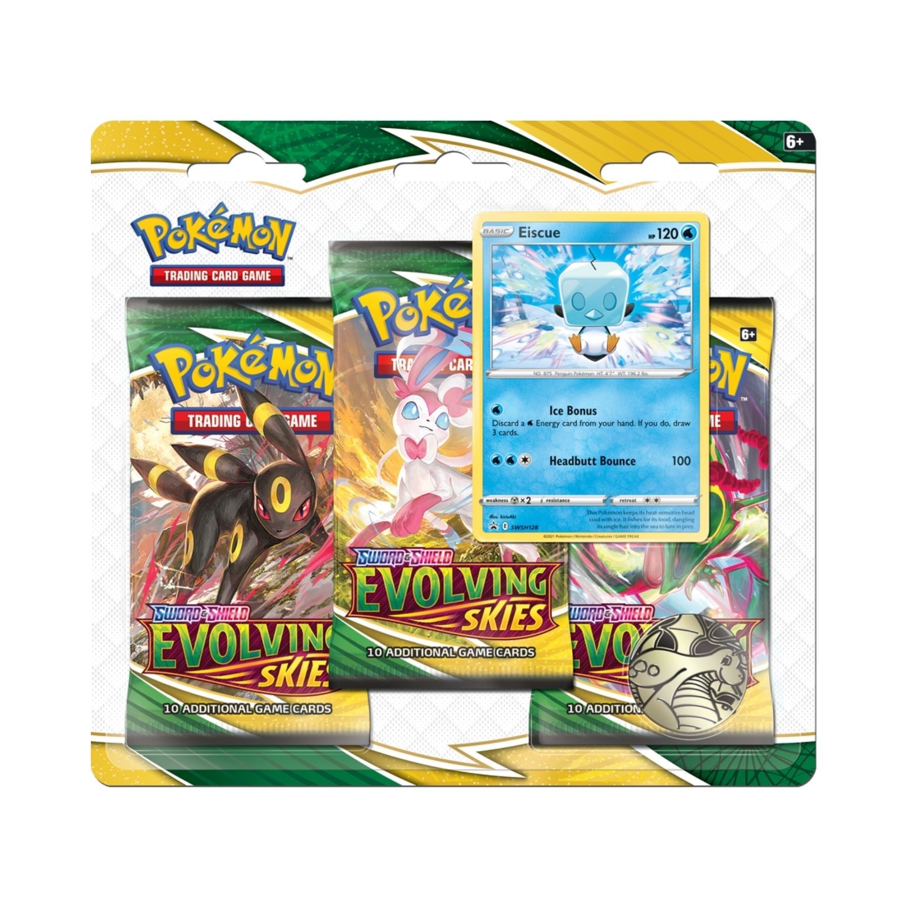 Pokemon | Evolving Skies | 3 Pack Blister Eiscue | Pokeflip Pokemon | Evolving Skies | 3 Pack Blister Eiscue | Pokeflip