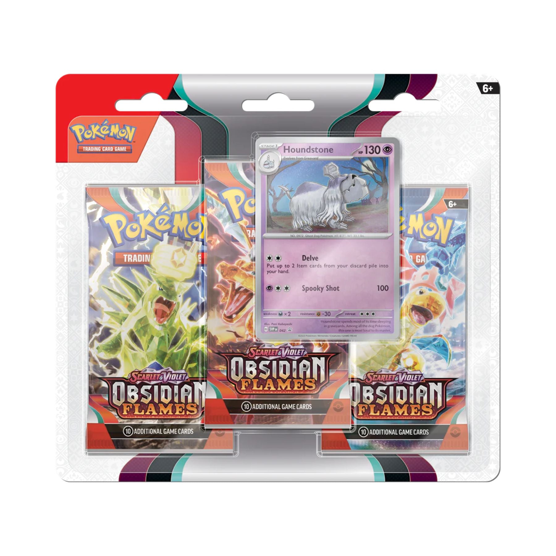 Pokemon Obsidian Flames 3 Pack Blister Houndstone | Pokeflip Pokemon Obsidian Flames 3 Pack Blister Houndstone | Pokeflip
