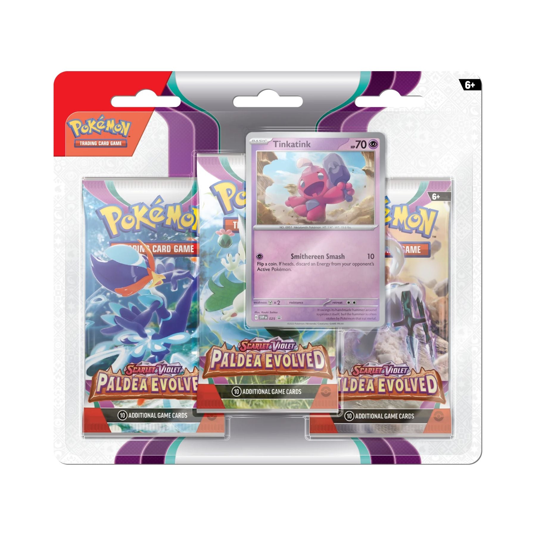 Pokemon Paldea Evolved 3 Pack Blister Tinkatink