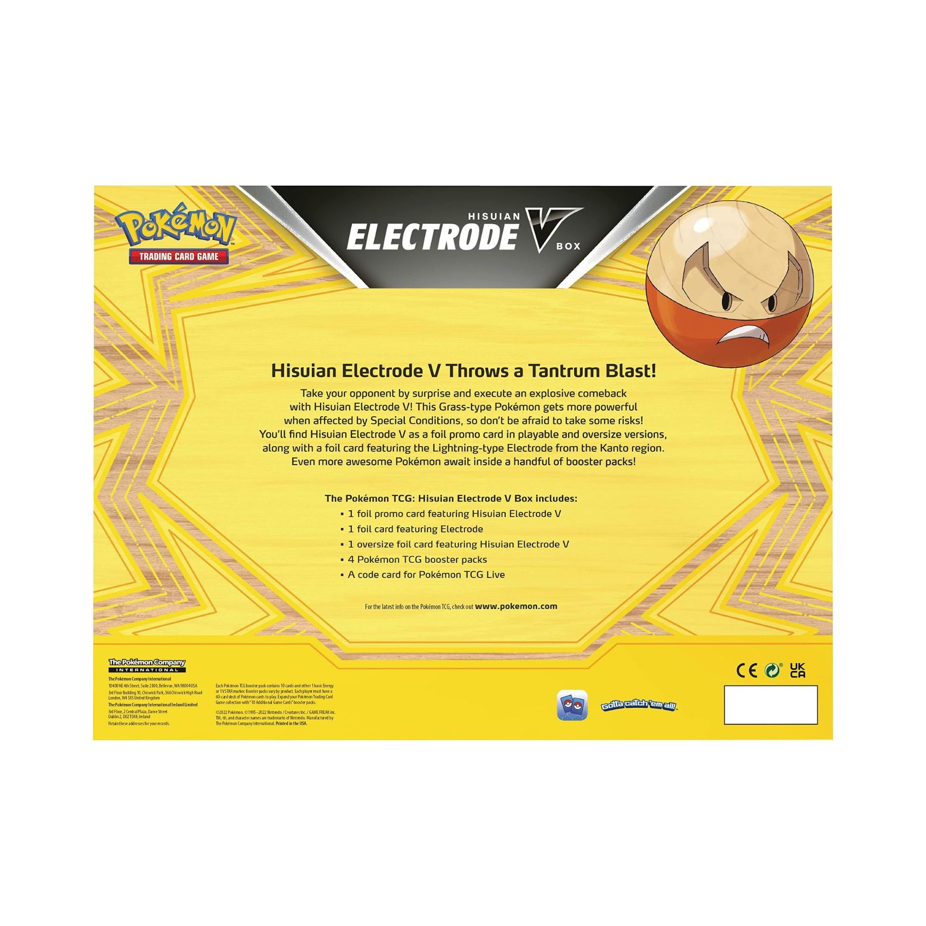 Pokemon Hisuian Electrode V Box backside