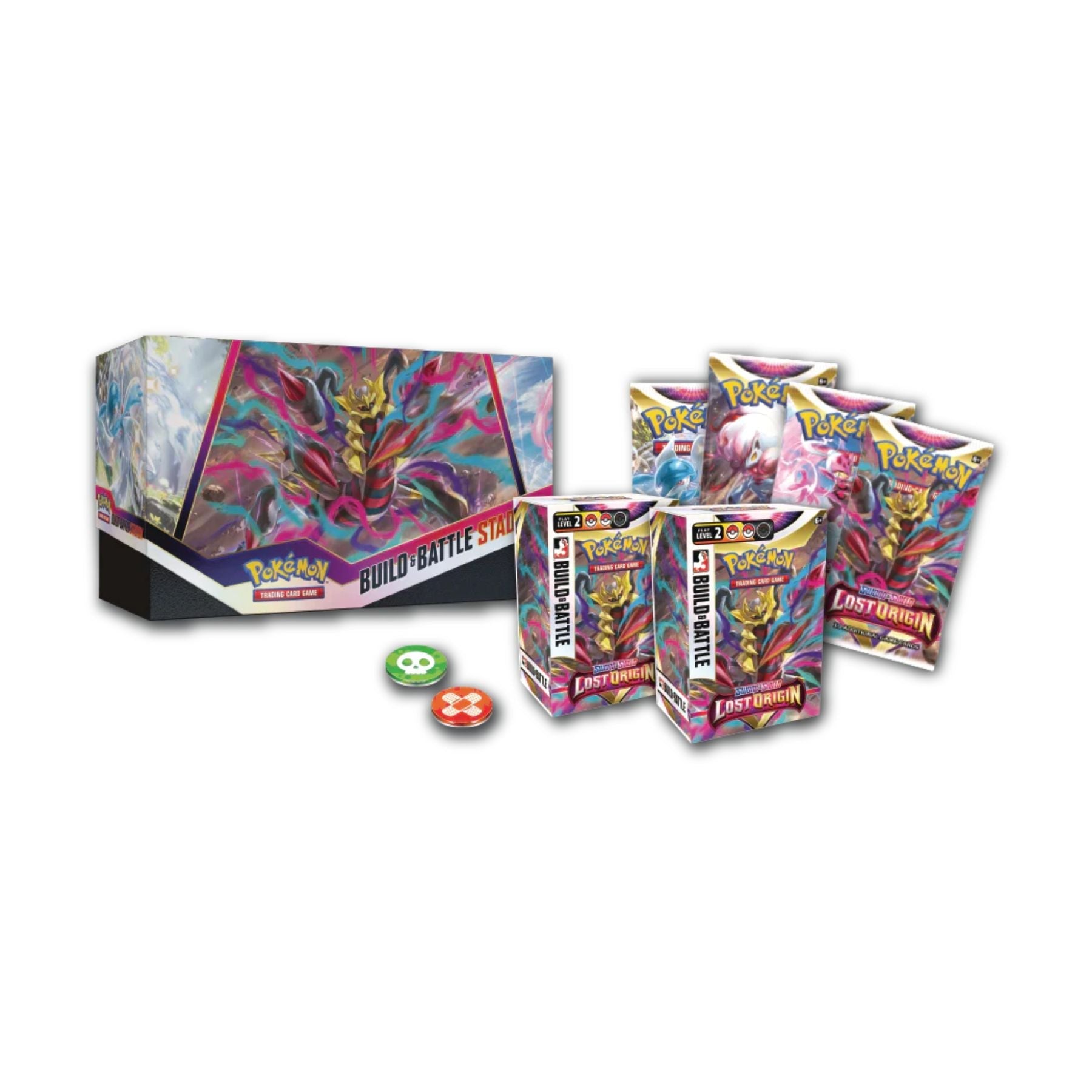 TWO retailer pokemon lost origins stadium boxes